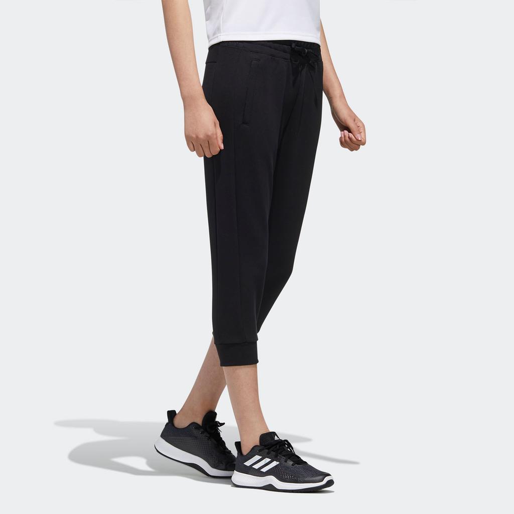 Adidas 3/4 Lässige Strick-Sporthose Damen Unterteile Schwarz FT2876