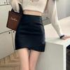 Large Size Brown Leather Skirt Women Summer PU Irregular Slim High Waist Bag Hip Skirt Fashion Vintage Female Clothing Y2k
