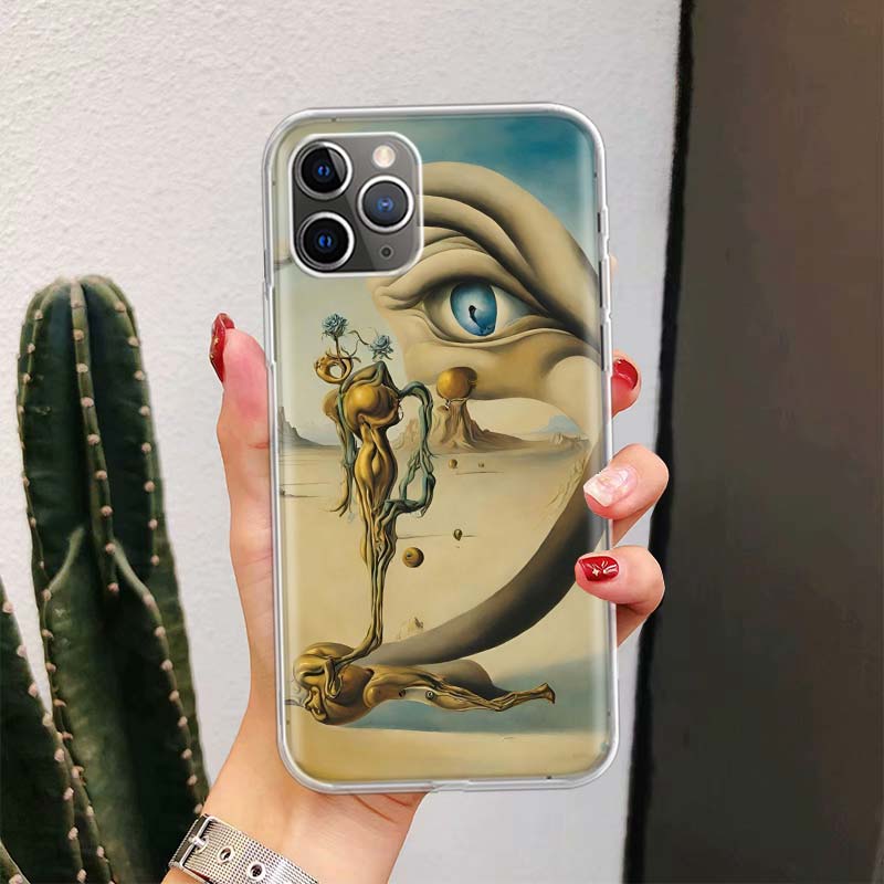 Salvador Dali Art For iPhone 17 Air 16 15 14 Plus 13 Mini 12 11 Pro Max Phone Case 16E 7 Print 8 SE Fundas Cover Soft Coque 16 1