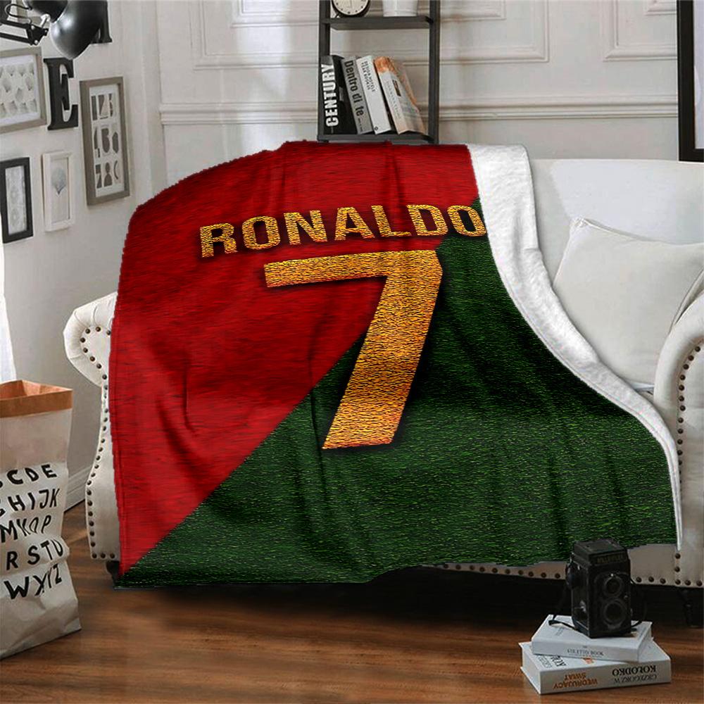 Ronaldo Seven Jersey Flannel Blanket Super Soft Warm Cozy Blanket for Sofa Bed Office Travel All‑Season Home Decor Gift