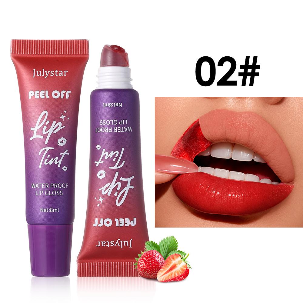 Julystar Peel Off Lip Tint Matte Waterproof Lip Tattoo Stain Long Lasting Tear Off Liquid Lipstick Eye-catching Lip Makeup