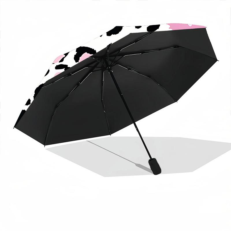 1pc Cheetah Floral Automatic Umbrella | Portable Foldable 8-Rib Manual Open, Cute Birthday & Holiday Gift for Outdoor Yy260107107