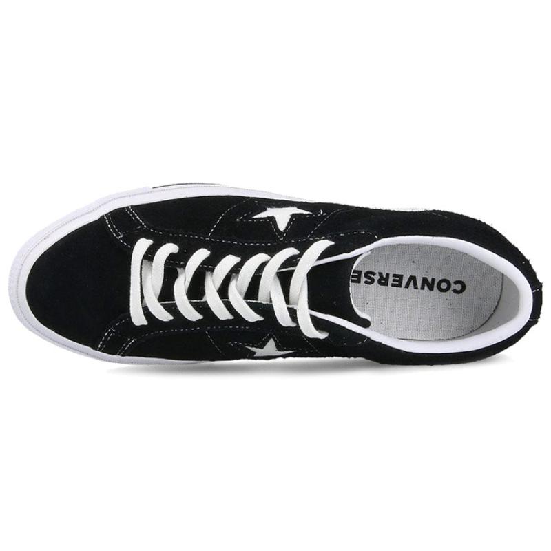 Converse One Star Fashionable Comfortable Non-slip Shock Absorption Low-top Sneakers Unisex Black