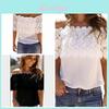 Dames Viscose Haakwerk Kant Afwerking T-shirt Zakelijk Casual Top Voor Kantoor Kleding En Casual Outfits
