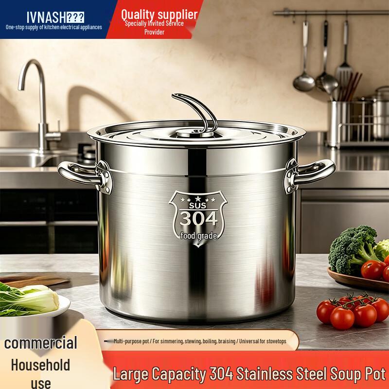Vnash 304 Stainless Steel Commercial Soup Pot/Bucket