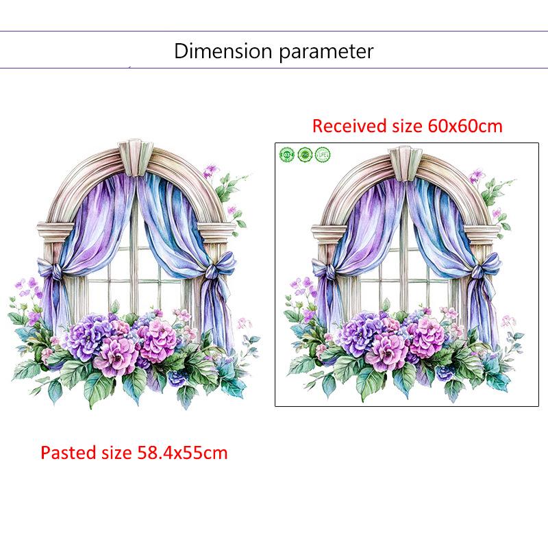 3D Fake Window Wall Sticker Self Adhesive Window Sill Flower Butterfly Decal for Living Room Bedroom Decoration Home Decor