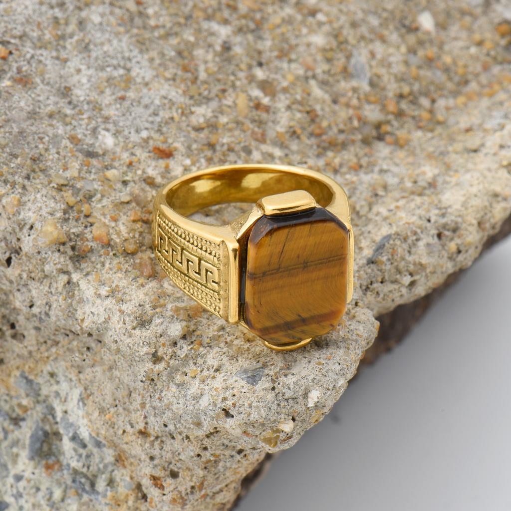 R3433Men's High Quality Vintage Stainless Steel Gemstone Styles Ring Jewelry