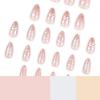 24 Pieces New Year's Wear Nail Almond Nail Piece Year of The Snake Metal Nail Art False Nail Star Moon Wear Nail Piece