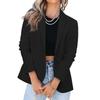 Fashion Women Solid Color Casual Suit Temperament Button Long-sleeved Jacket