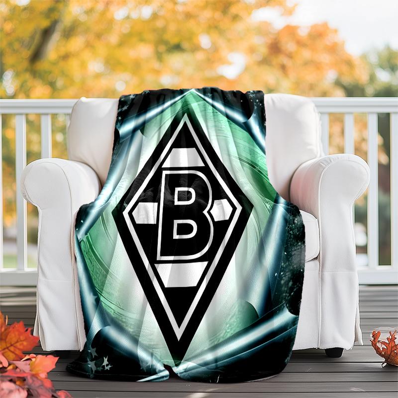 Borussia Monchengladbach logo printed throw blanket—soft,warm;versatile blanket for all seasons—perfect as &air-conditioning throw,nap blanket
