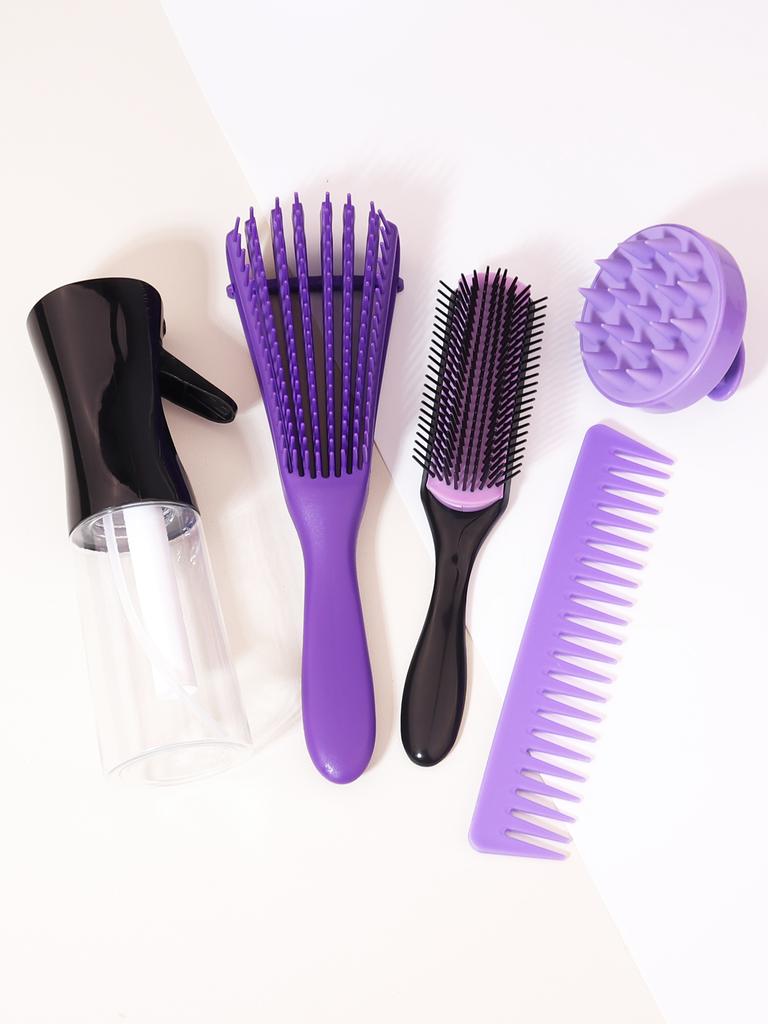 5pcs/set of professional barber accessories kit massage hair comb, hair spray bottle massage brush Special for real hair wigs