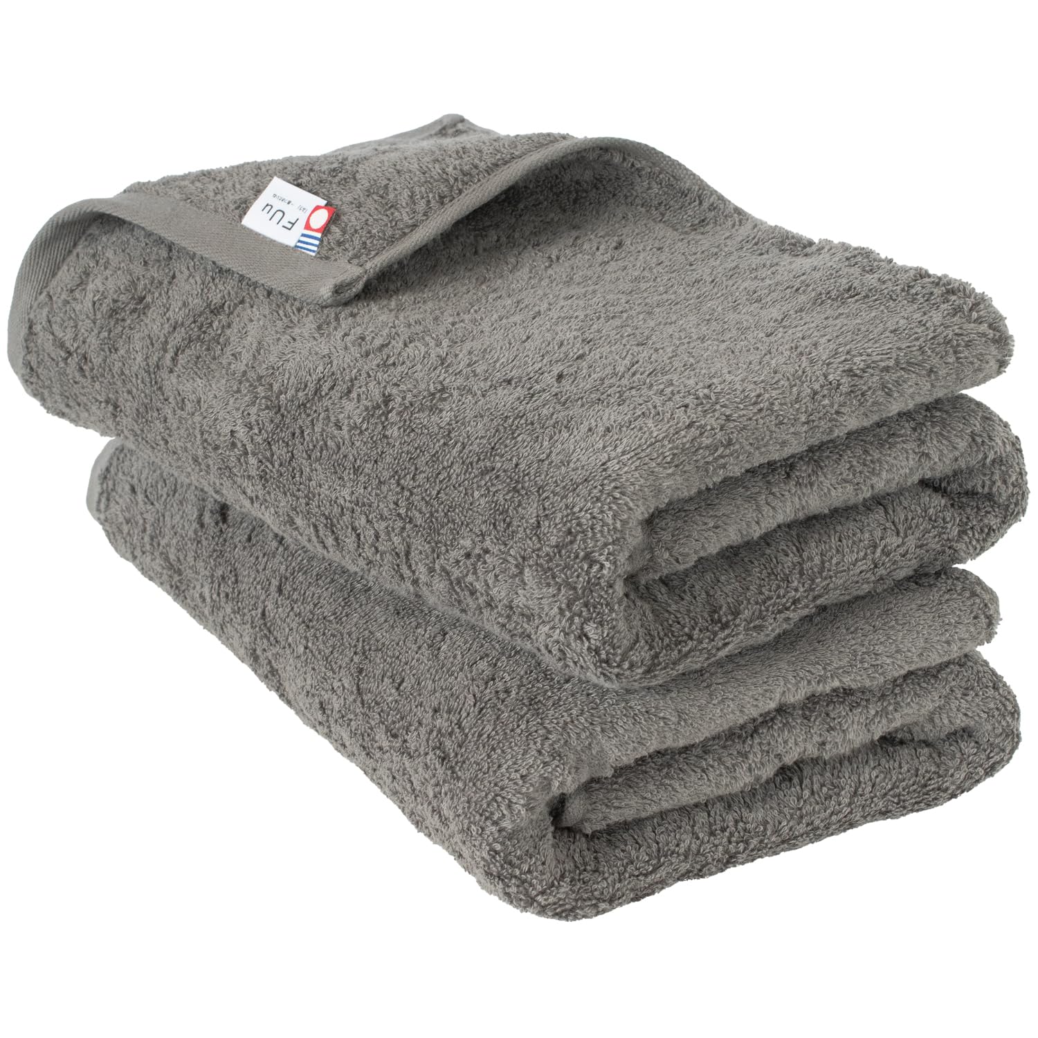 

Bloom Imabari Certified FUu Bath Towels, Set of 2, Soft, Fluffy, Thick, Absorbent, Hotel-Grade, Made in Japan, 100% Cotton (Charcoal)