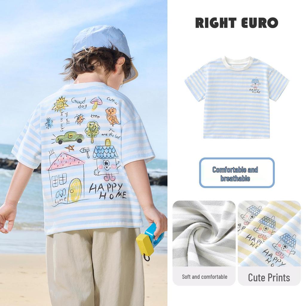 European Boy's 2026 Summer Short-Sleeve T-Shirt: New Toddler & Children's Thin Top