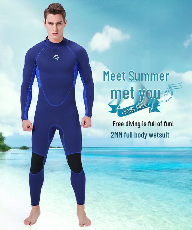 Men's SLINX 2mm Long Sleeve Wetsuit Set for Surfing, Diving, Snorkeling - Warm, UV-Protected