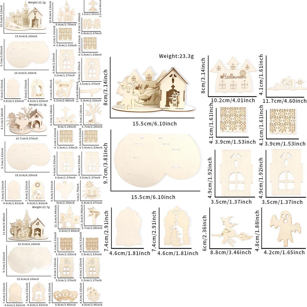 Creative Halloween Wooden Puzzle Figurines Perfect For Festive Home Decoration And Diy Displays