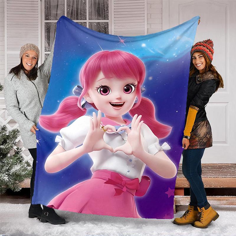 1pc Catch Teenieping Magic Sweethear2 Theme Blanket - Digital Print, Polyester, Cozy for All Seasons, Perfect for Outdoor, and Travel