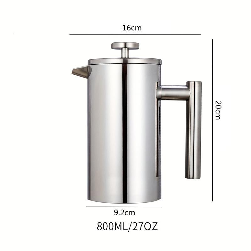 Coffee Maker Pot French Press Coffee Maker Stainless Steel Double Walled Insulated Coffee Maker Pot