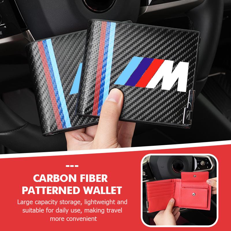 EYAG3 For BMW Car Carbon Fiber Wallet Passport ID Card Storage Bag Coin Purse E70 E91 E30 G30 E53 M3 M5 X6 X4 X7 E92 E93 X1 X3 X5