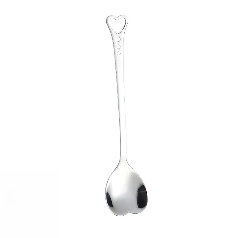 Heart-shaped Coffee Spoon Stainless Steel Teaspoons Mixing Spoon Dessert Snack Scoop Ice Cream Milk Tableware Kitchen Tool