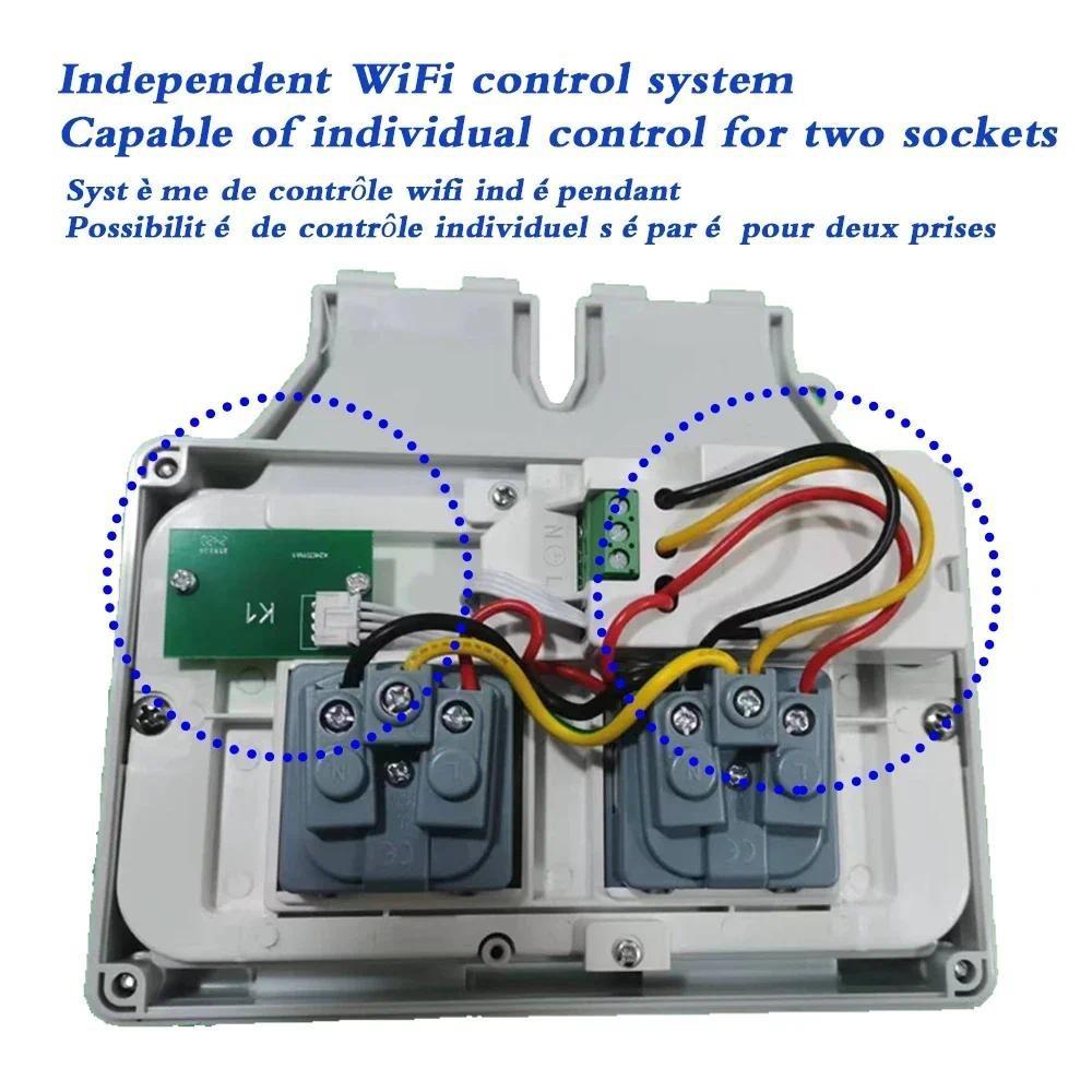 /2 Outlets AC250V 16A IP66 Waterproof Garden Garage 1Wall Plug Sockets WIFI Smart Outdoor Socket