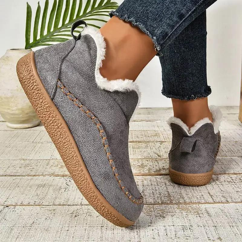 Women's Boots Slip On Winter Boots for Winter Shoes Women Ankle Boots Snow Lightweight Flat Fur Winter Footwear