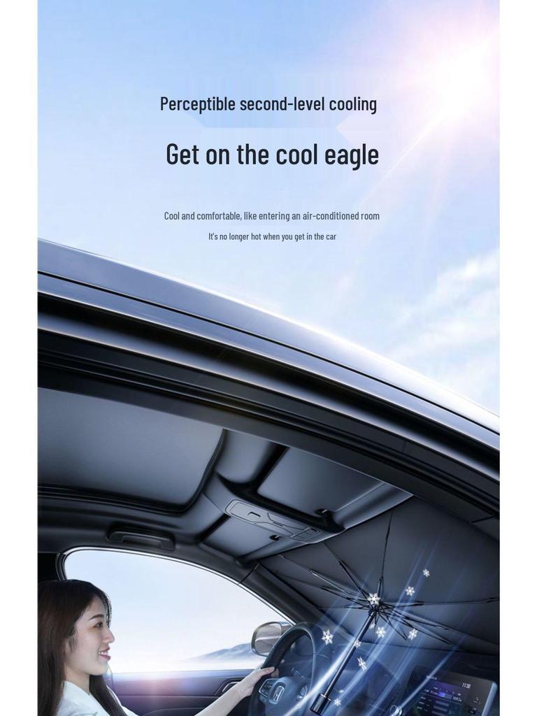 Car Sunshade Visor, Heat Insulation Curtain for Front Windshield Summer Protection.