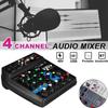 Professional Audio Mixer 4 Channel bluetooth Sound Mixing Console for Home KTV with USB Sound Effects