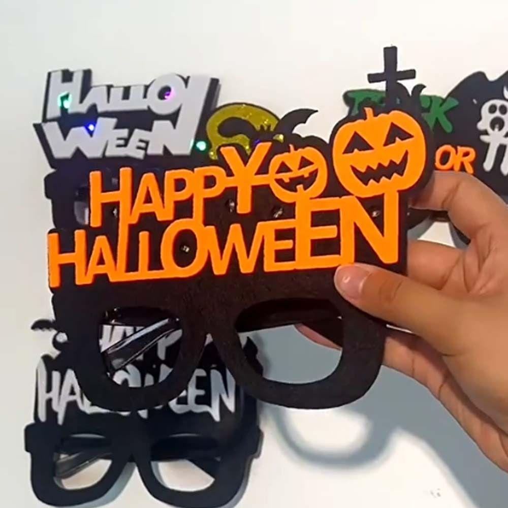 Plastic Pumpkin Glasses LED Halloween Eyewear Frame Festival Halloween Luminous Glasses  Women