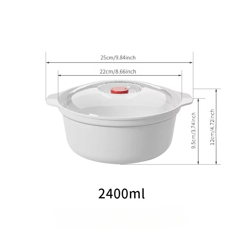 3pcs Microwave Oven Special Box Household Plastic Heating Fresh Keepeing Box with Lid Steamed Bun Instant Noodles Kitchen Bowl