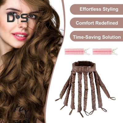 Bigodino per capelli senza calore con cinturino regolabile Donna Notte per dormire Otto artigli Ricci Fascia per capelli Bigodino Morbido Rullo per capelli Ragazze pigre Capelli lunghi