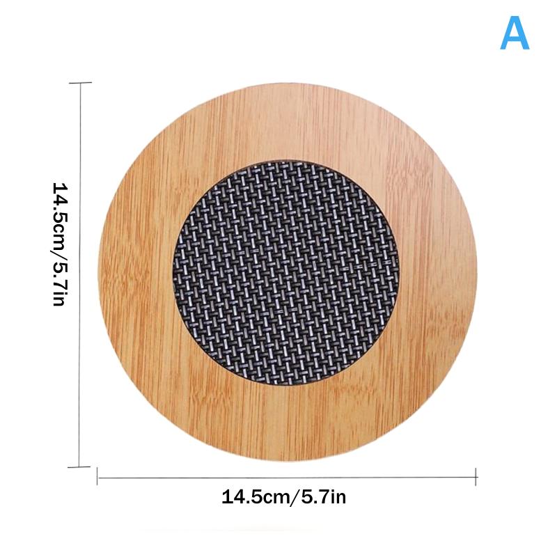 Fine Workmanship Wooden Heat Pad With Anti-Slip Mat Round Square Coasters Waterproof Anti-Slip Pot Holder Kitchen Kitchenware