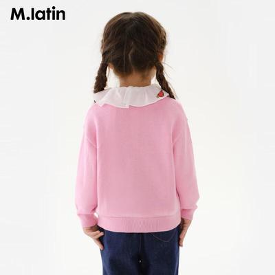 M.Latin Girls' Jacquard Heart Sweater Cardigan