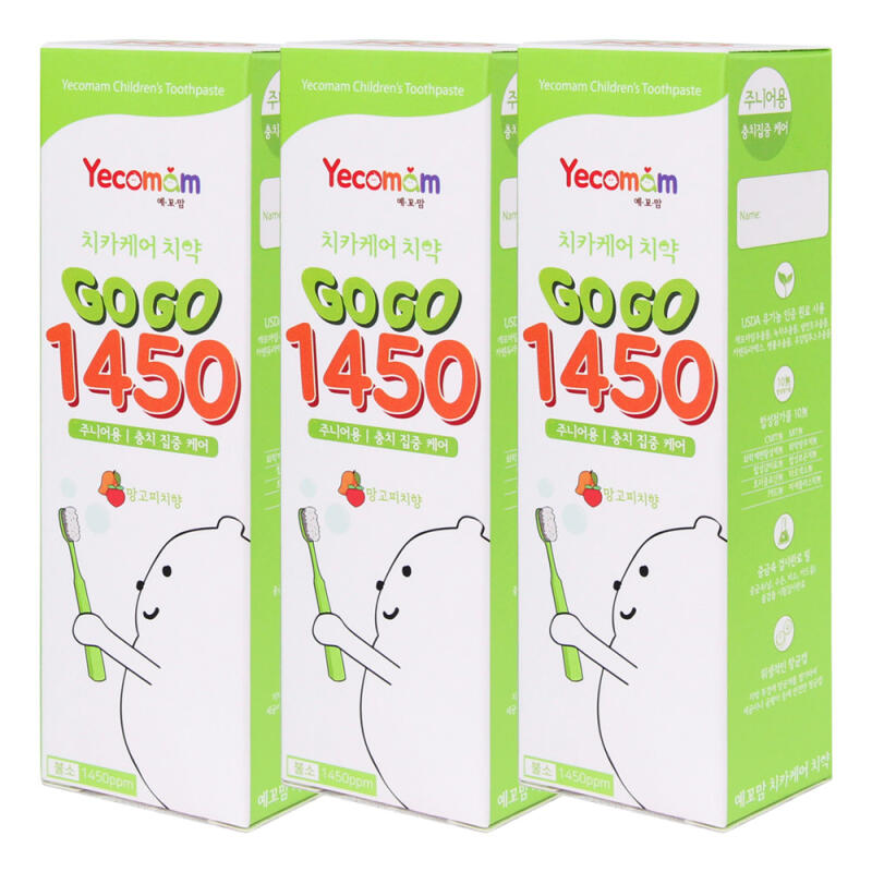 YECOMAM Gogo Fluoride 1450 Children s Toothpaste 3 Packs + 3 Mini Toothpastes