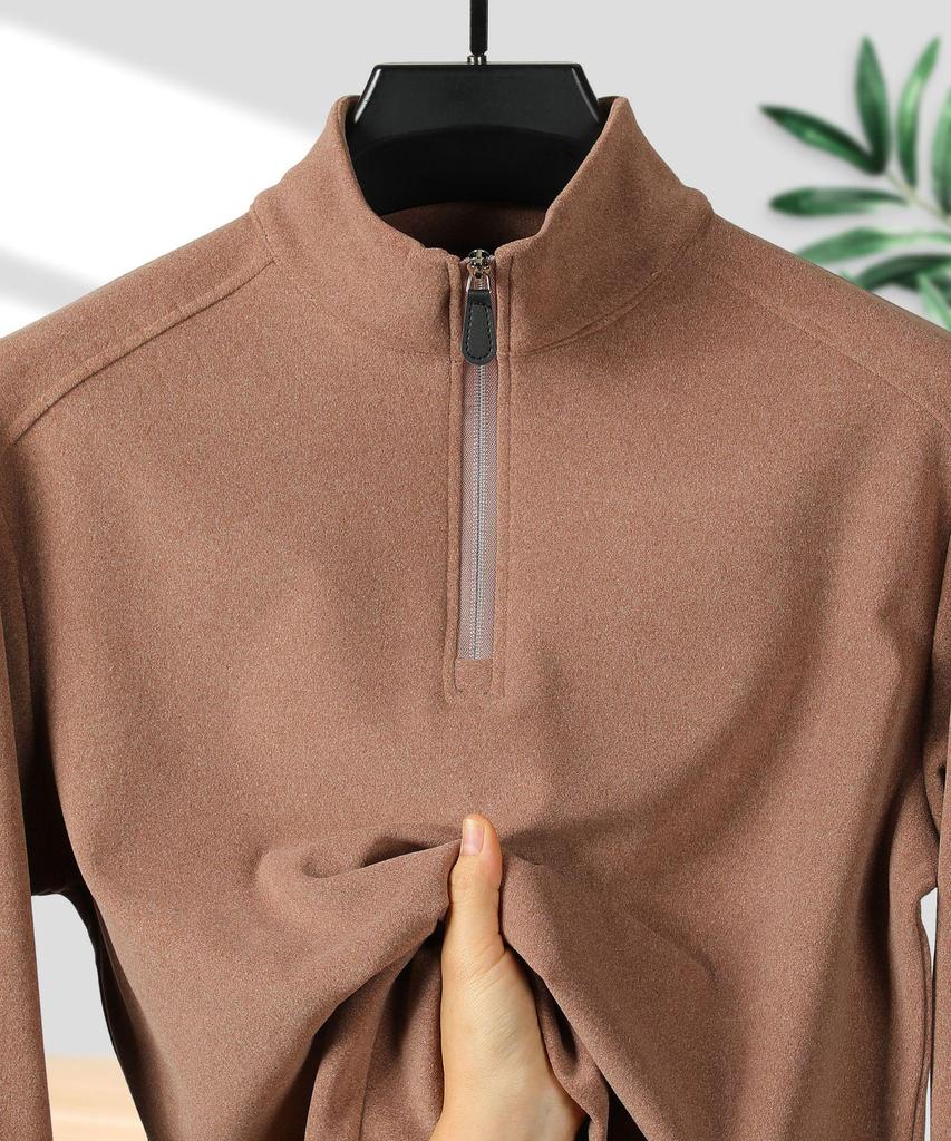 Men’s Thickened Half-Zip Stand-Up Collar Hoodie - Autumn/Winter Sport Casual Top
