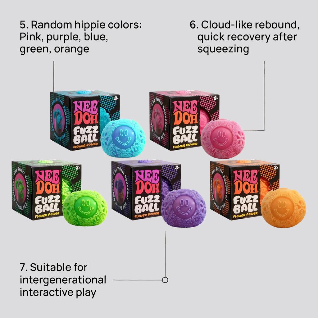 High Quality Nee Doh Fuzz Ball  Soft Fluffy Flower Power Portable Stress Relief Relieves Anxiety Fidget Squishy Toy Decor Gift