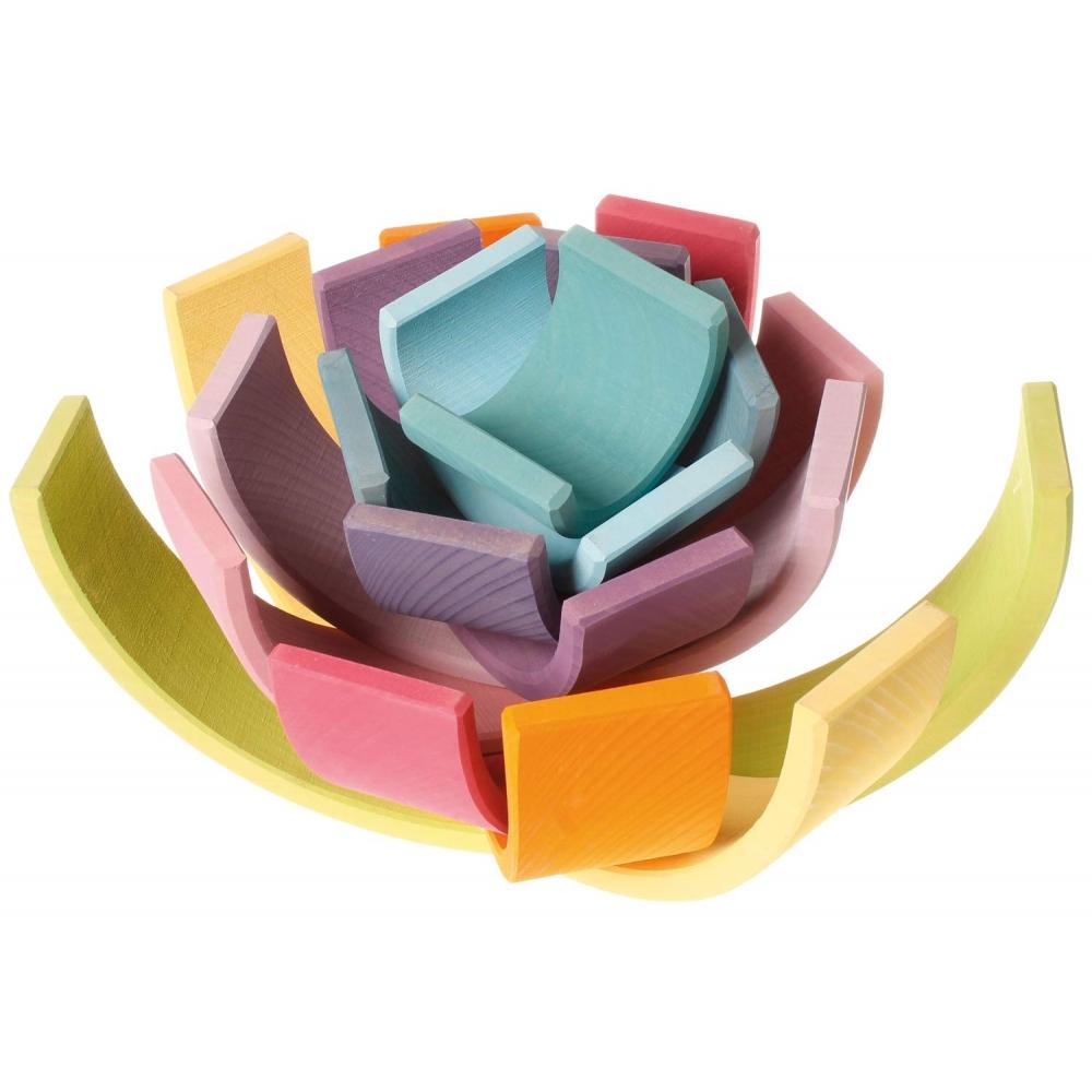 GRIMM'S Toys Educational Toys Building Blocks 12pcs Interior Figure Play Rainbow Height 18 X Width 38 X Depth 7cm Rainbow Tunnel Pastel Extra Large