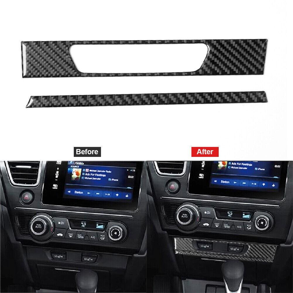Carbon Fiber Cheat Heated Button Trim Cover For Honda Civic Coupe 2013-2015