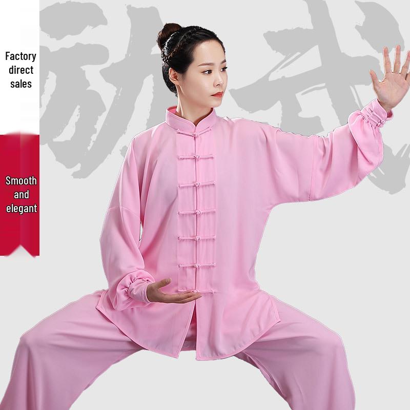 Tai Chi Uniform: Spring/Autumn Practice Suit for Men & Women - Eight Brocades Martial Arts Performance Wear for Middle-aged & Elderly
