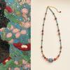 Handmade Natural Red Agate Contrast Color Necklace Vintage Artistic Oil Painting Choker for Women
