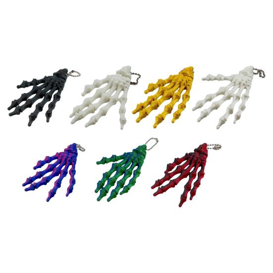 Yousheng Skeleton Hand Keychain, with Hanging Chain 3D Printed Ornament, Movable Joint Design Skull Palm Stress Relief Toy for Halloween