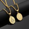 Virgin Mary Pendant Necklace for Women Amulet Christian Prayer Stainless Steel Jewelry Gift