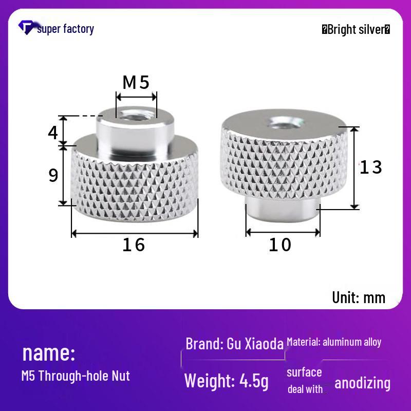 Aluminum Alloy Extended Handle Knurled Adjustment Nut Cap M4/M5