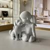 Girl And Dog Statue Nordic Style Desktop Girl Dog Figurine for Bedroom Living Room Home Office Shelf Desk Decor