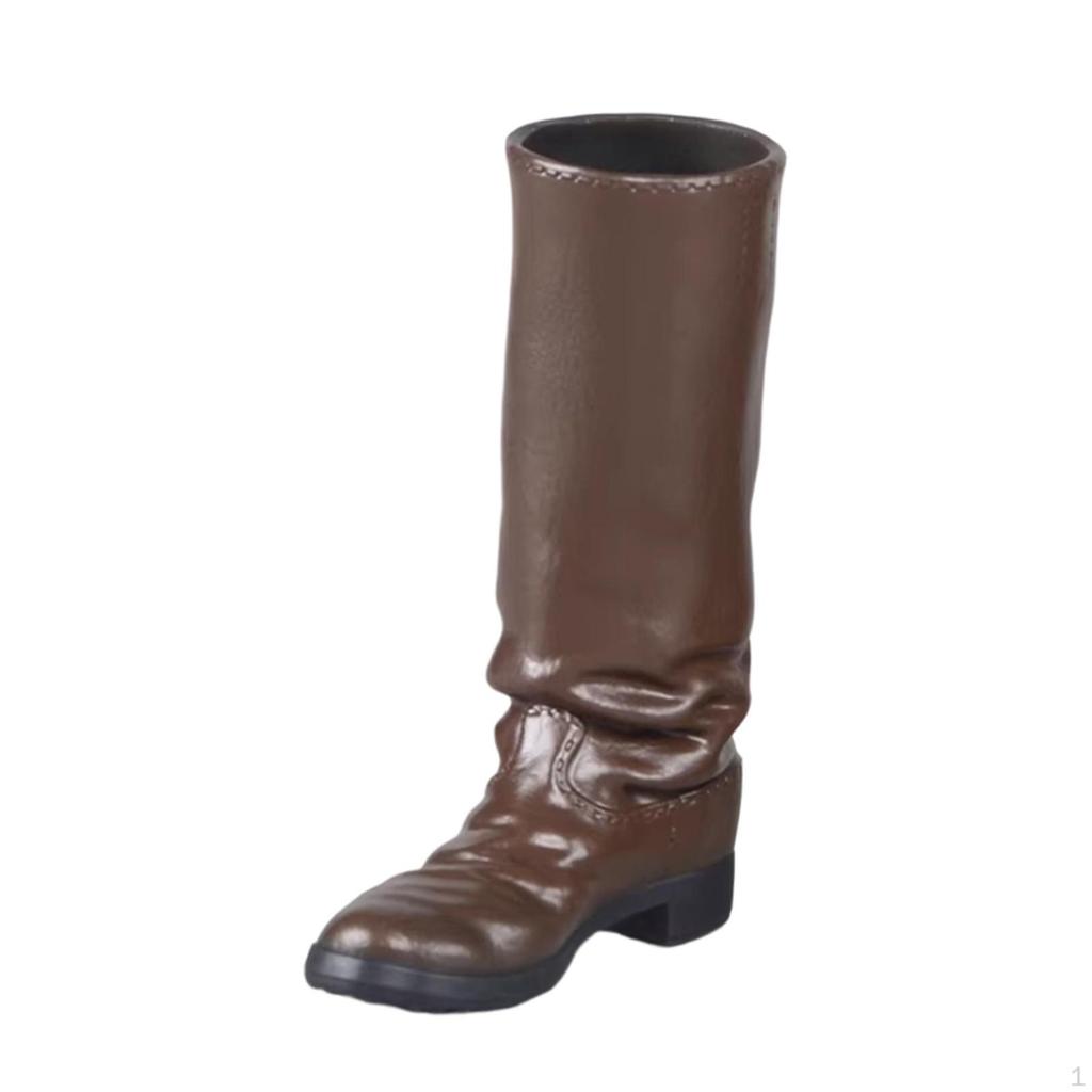 1 Pair Action Figure Doll Boots with High Heel Pirate Footwear PP Construction Round Toe Suitable