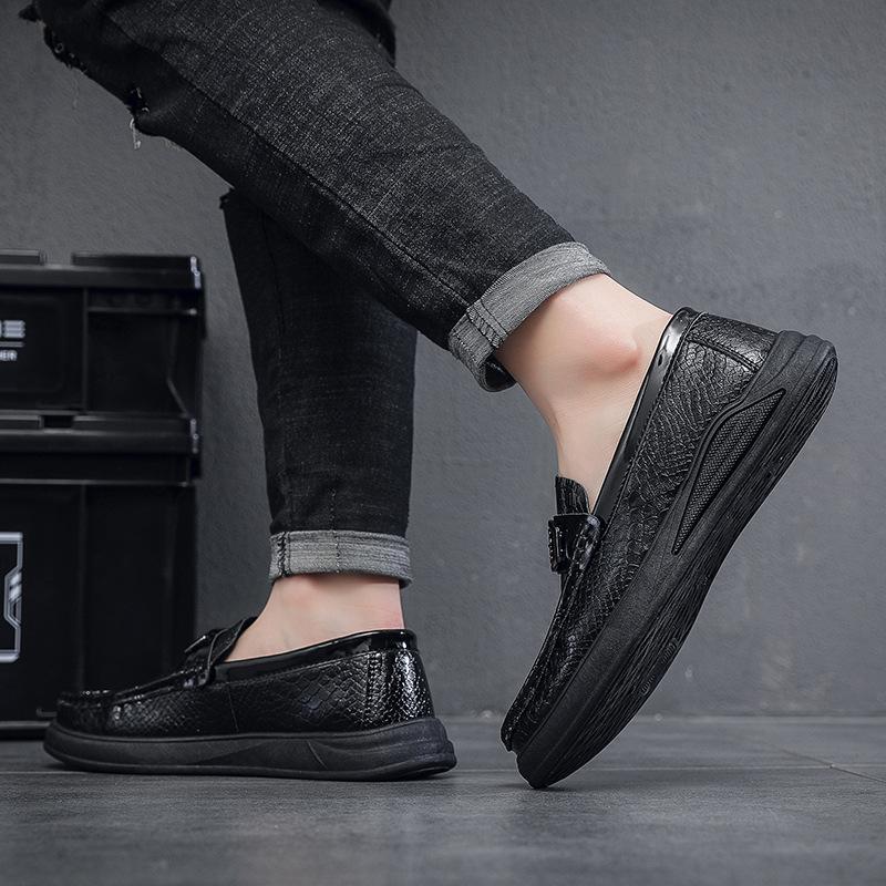 2025 spring new low-top loafers men's business casual shoes Doudou shoes foot cover versatile leather shoes men