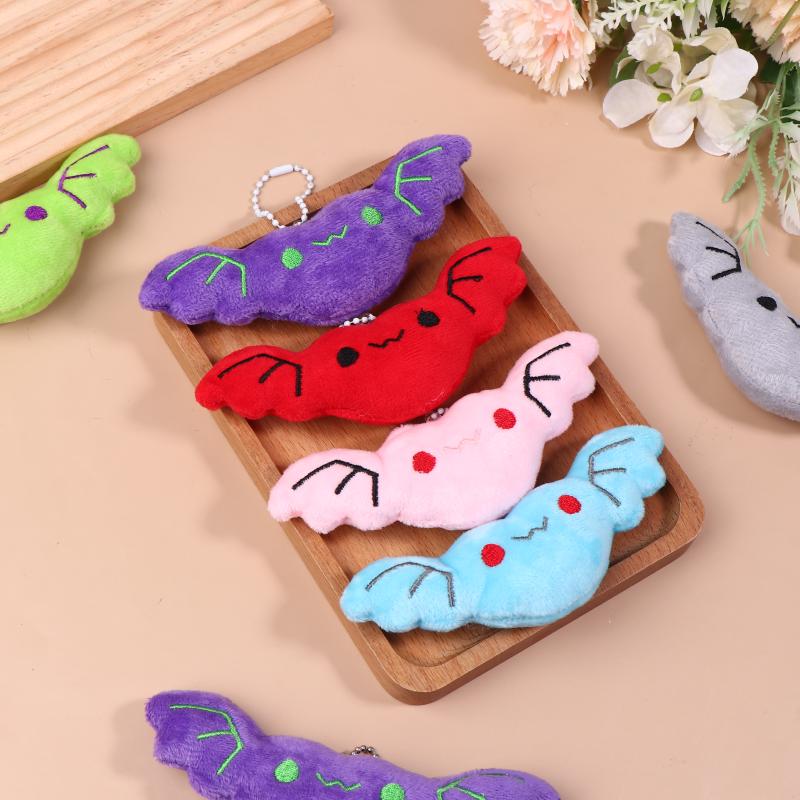2 Stück Niedliche Stoffplüsch Fledermaus Schlüsselanhänger Halloween Mini Plüschpuppe Taschenanhänger Mehrfarbig Schlüsselzubehör Geschenk