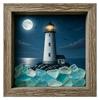 Coastal Lighthouse Sea Glass Night Light DIY Shadow Box Night Light Decorative Theme Ambient Lamp Nautical Tabletop & Wall Decor