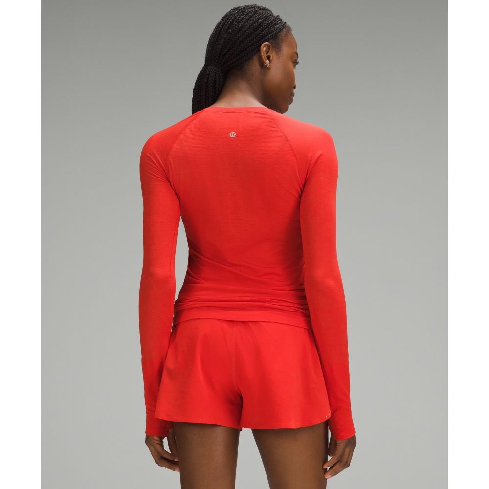Lululemon Swiftly Tech Long Sleeve Shirt 2.0  Hip Length Hot Heat Hot Heat