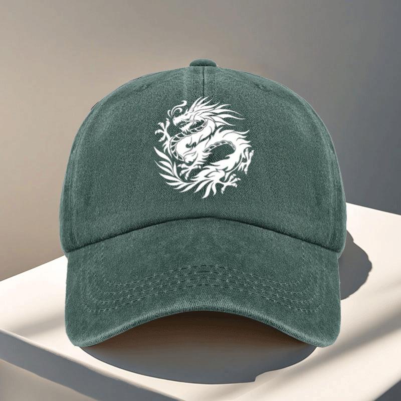 Dragon Print Baseball Cap Dragon Theme Baseball Cap Baseball Cap for Dragon Lovers Stylish and Adjustable Hand Washable 1pc