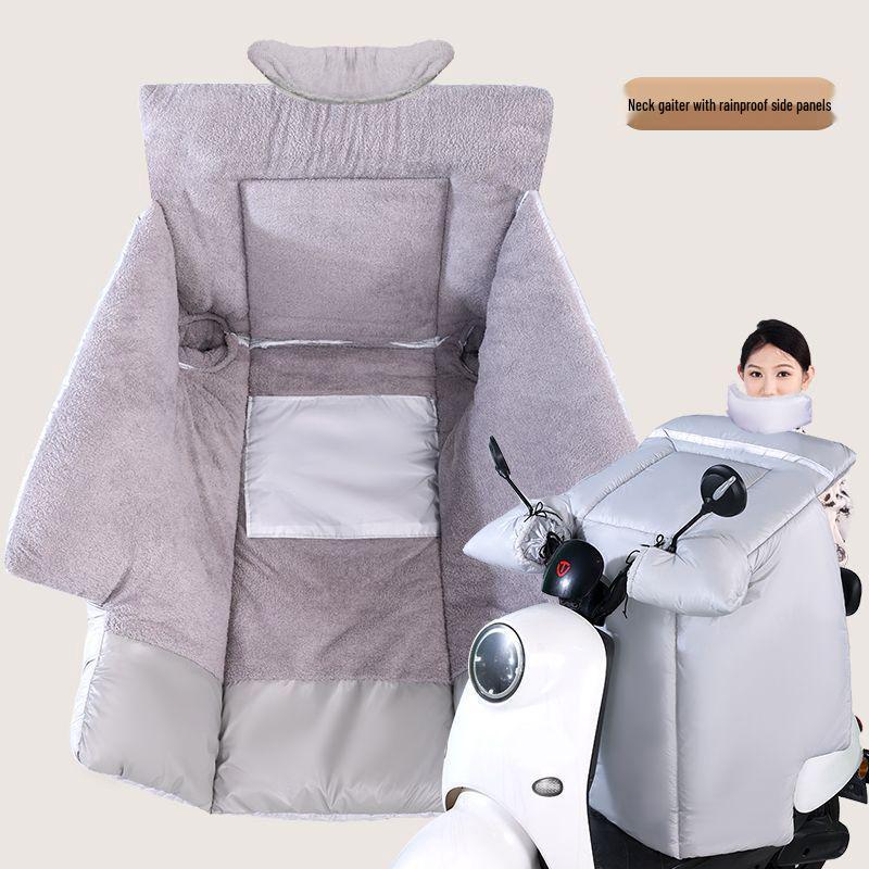 Electric Bicycle Winter Windshield Quilt: Thickened, Warm, Waterproof, Cold-Proof, Plus Velvet.